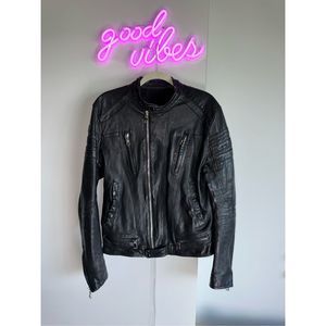 Italian Sheepskin Motocycle Men's Jacket 48